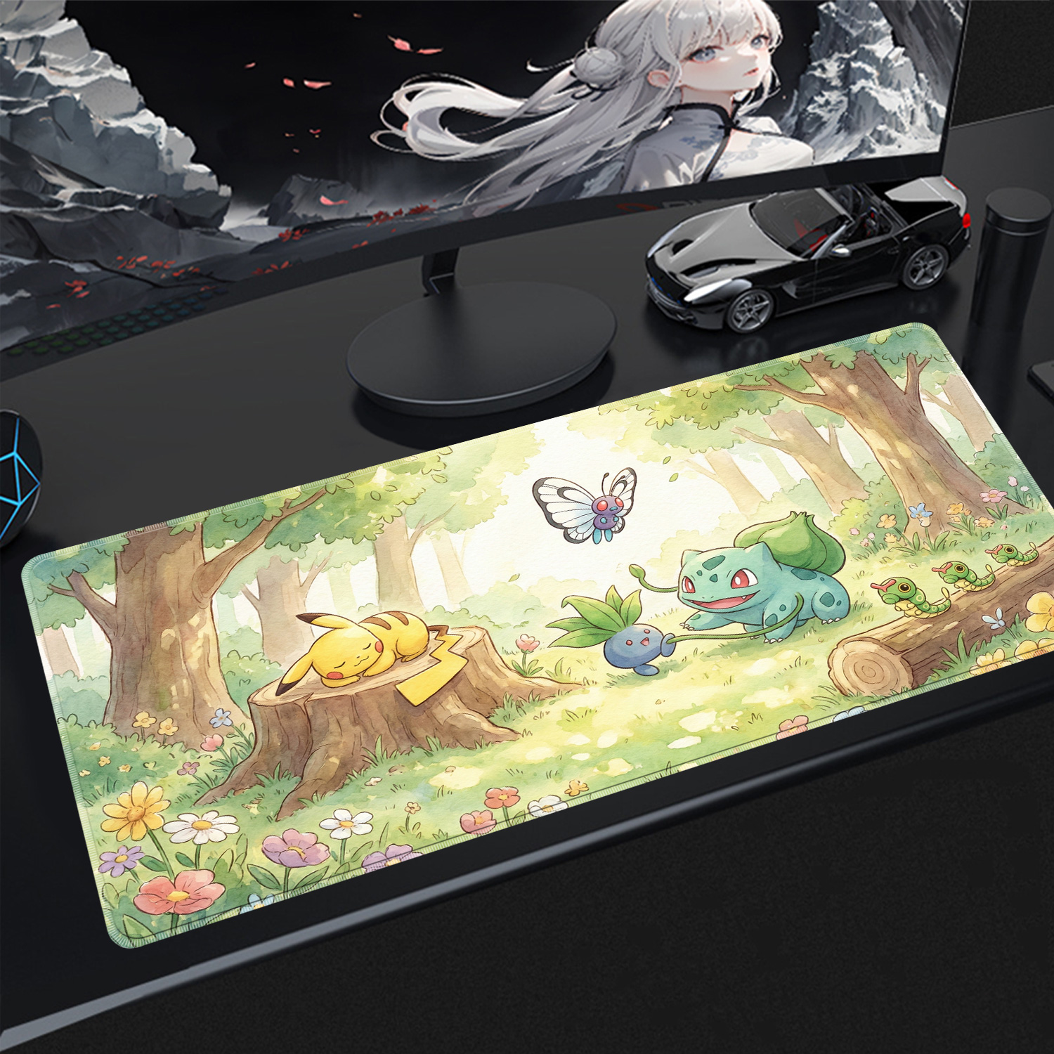 Gaming Keyboard Nearby - Kawaii Mouse Pad Gaming PC Accessories