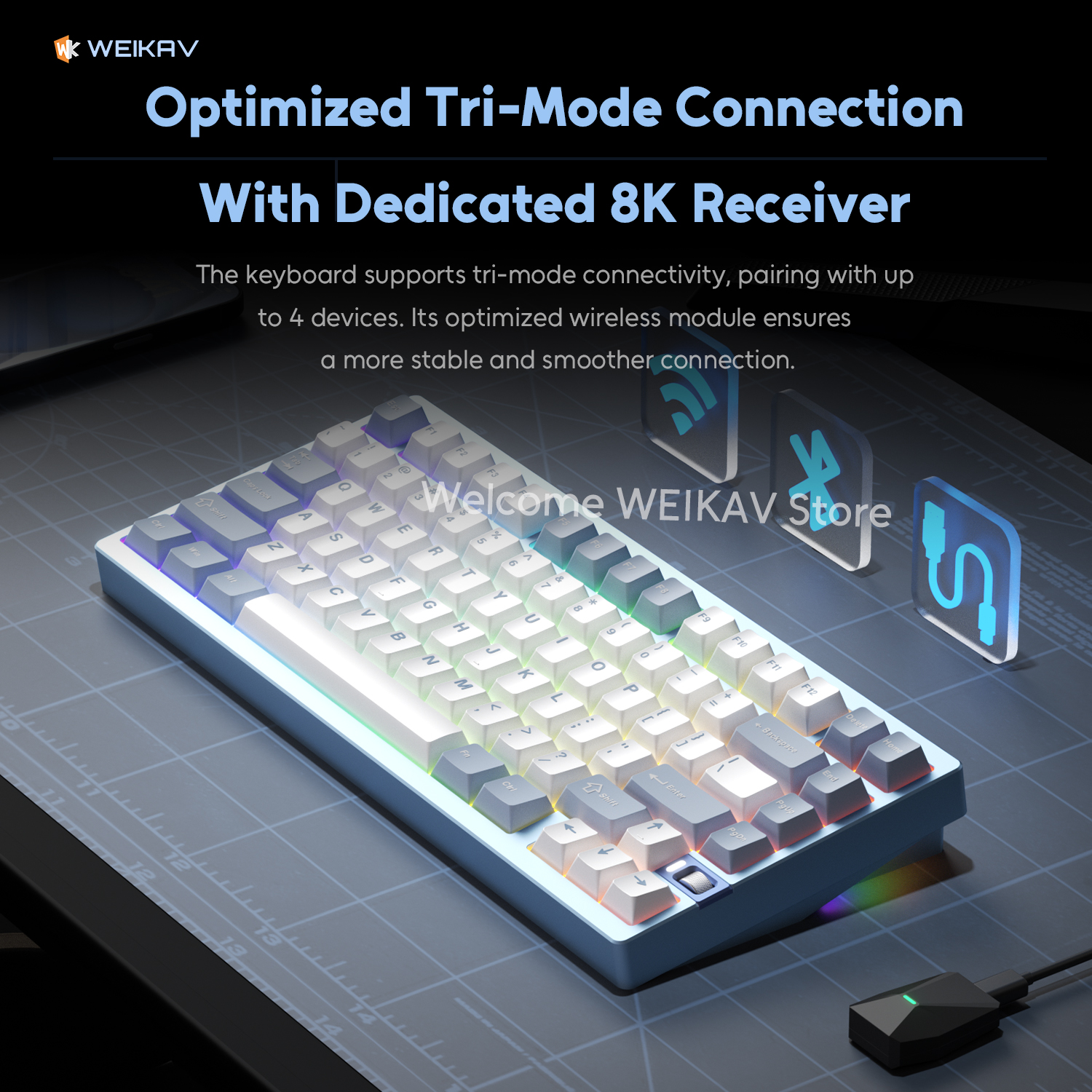 WEIKAV NUT75 220 Grit Aluminum - Gaming Keyboard Extension incelemesi ve fiyatı