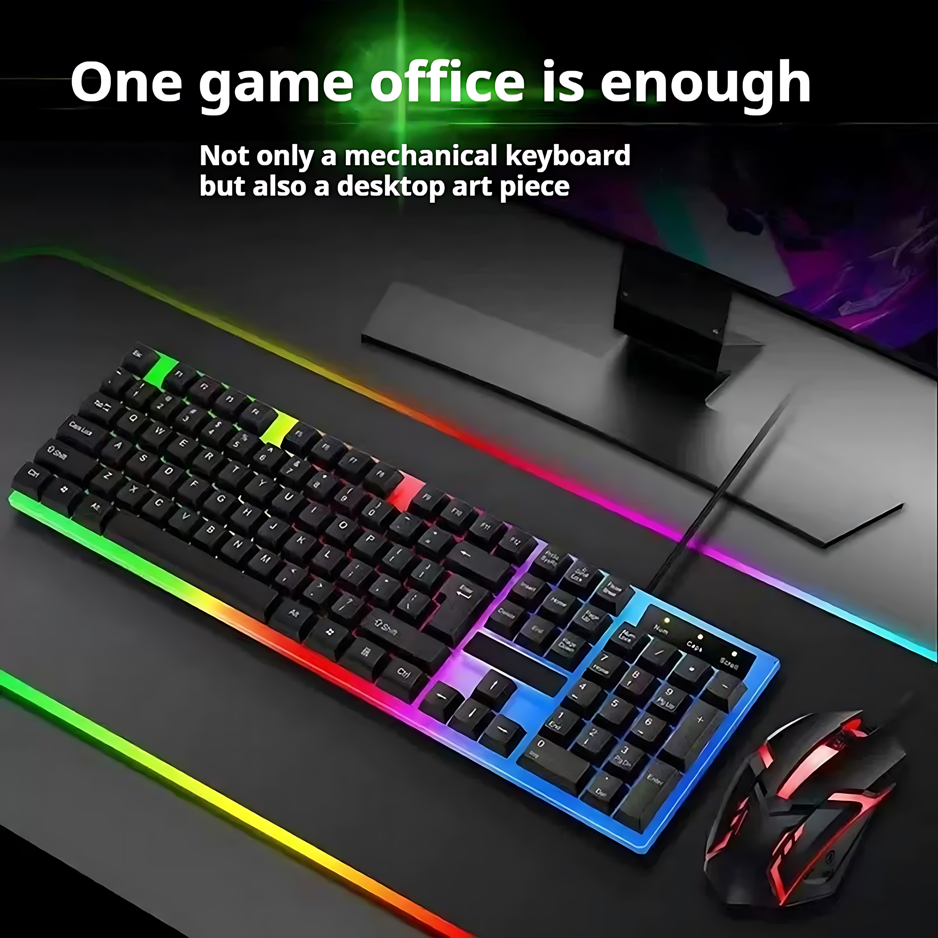Rainbow Backlit Wired Keyboard - Gaming Keyboard Mouse And Headset Combo incelemesi ve fiyatı