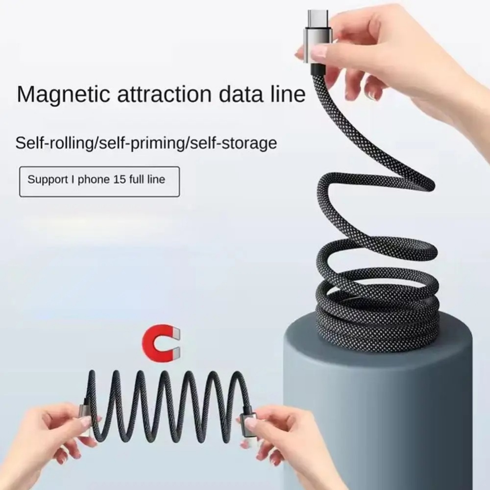 65W Self-coiling Magnetic Attr - Coiled Usb Cable incelemesi ve fiyatı