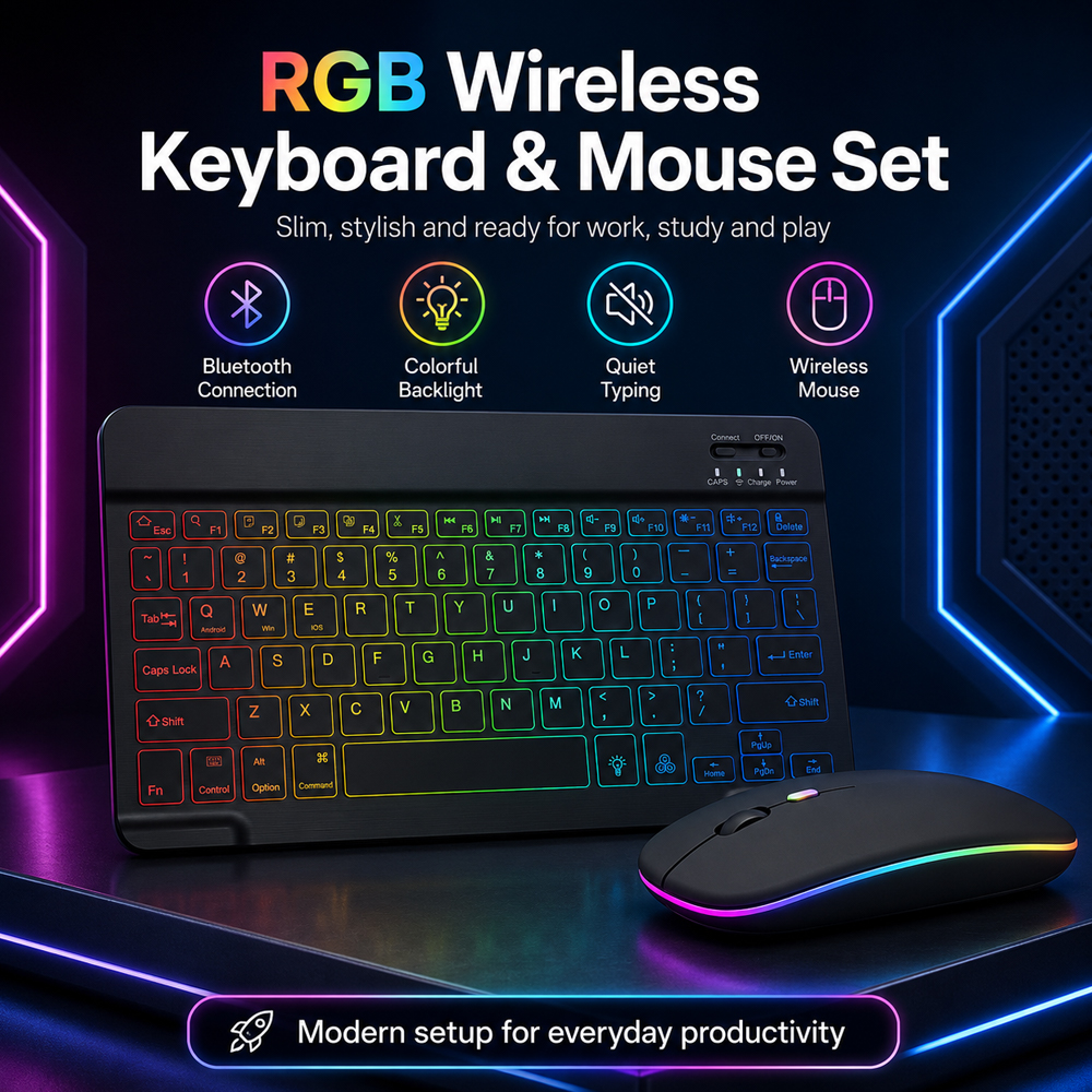 New Ultra Slim Portable 7 Colo - Gaming Keyboard Wireless incelemesi ve fiyatı