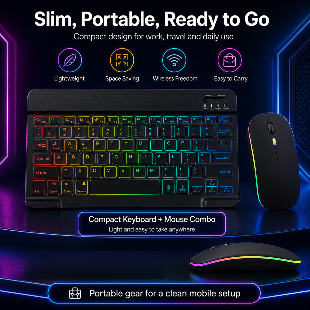 New Ultra Slim Portable 7 Colo - Gaming Keyboard Wireless incelemesi ve fiyatı