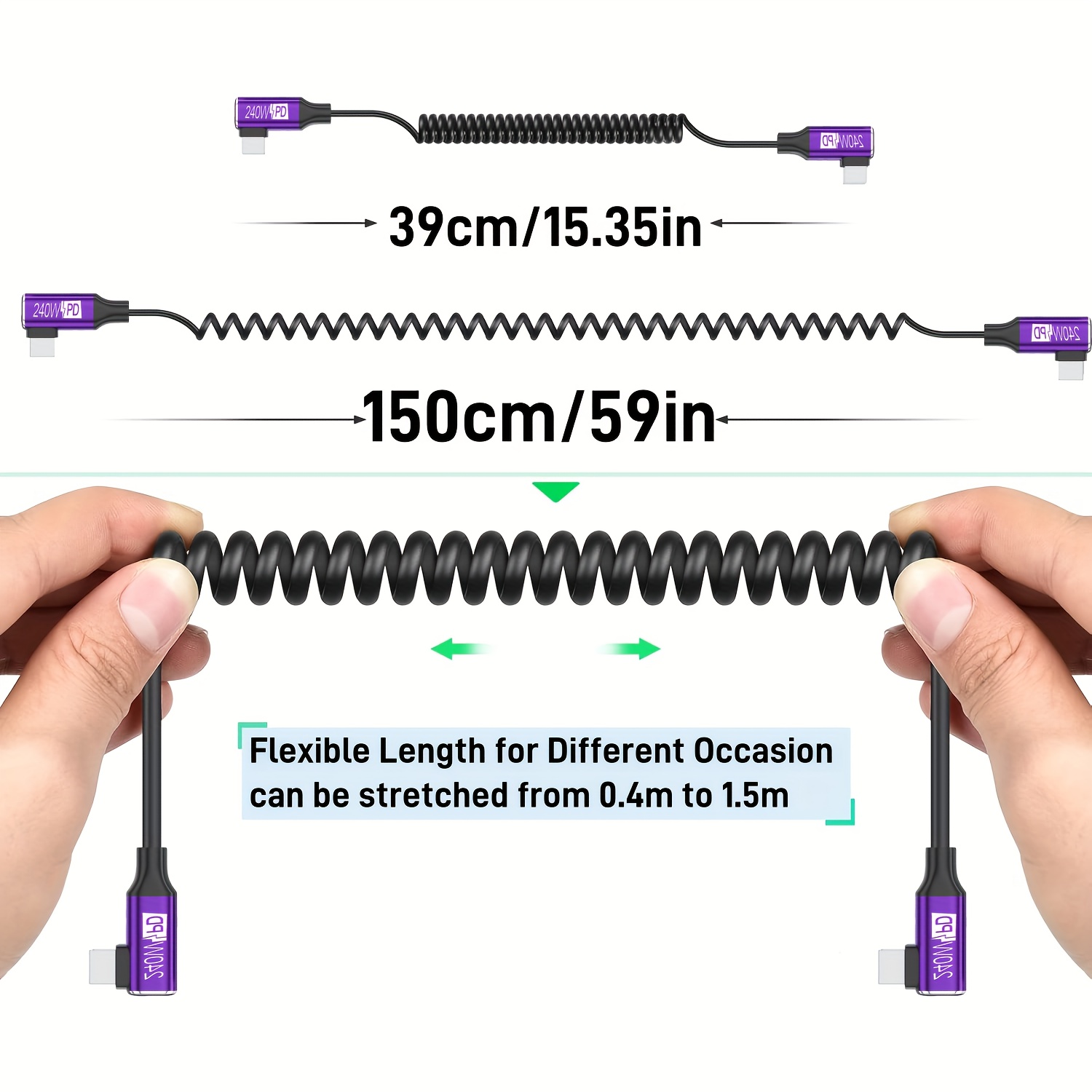 240W PD Coiled Spring Type-C C - Coiled Usb Cable incelemesi ve fiyatı