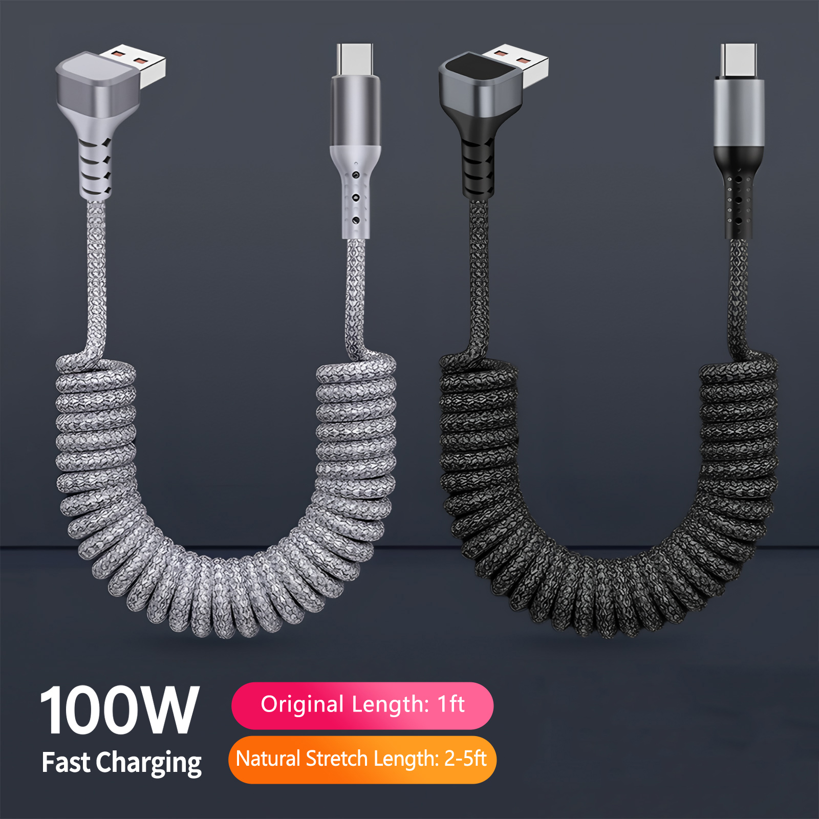 100W Coiled USB A to USB C Cab - Coiled Usb Cable incelemesi ve fiyatı