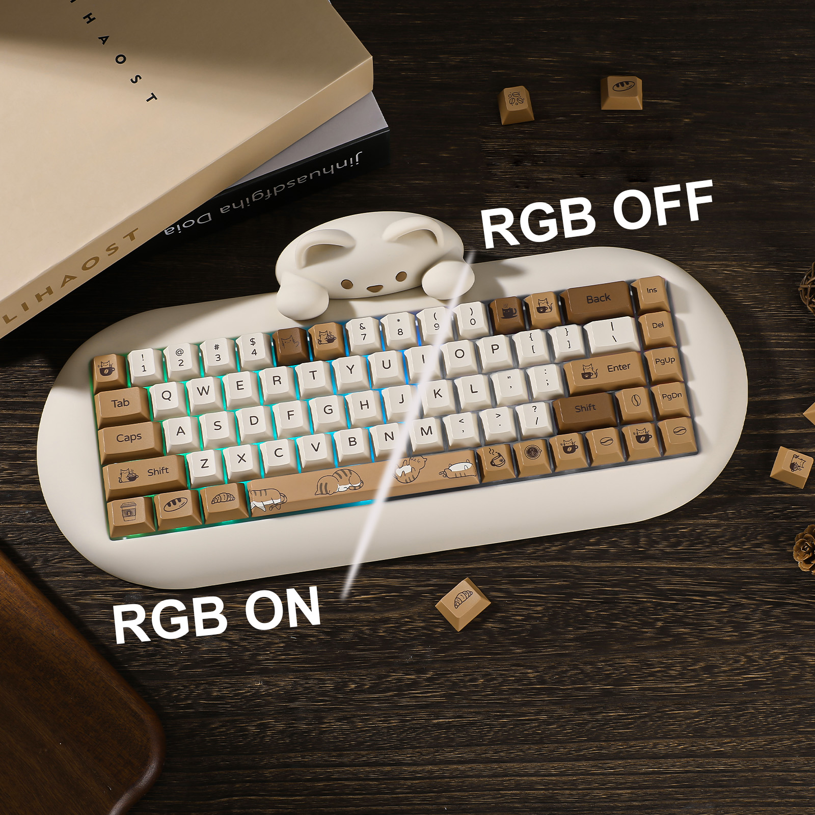 YUNZII Coffee Cat PBT Keycaps, - Gaming Keyboard Extension incelemesi ve fiyatı
